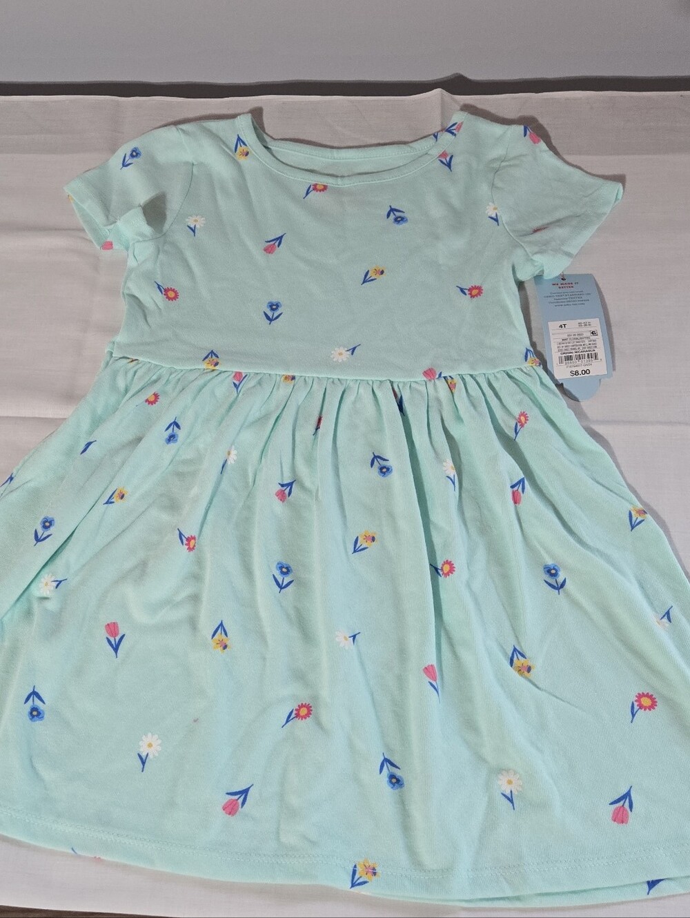 Target Mint Floral Short Sleeve Knit Dress